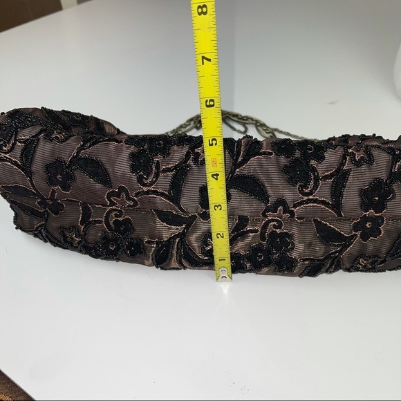 Vintage Inspired Black Gold Beaded Handbag Purse - Picture 14 of 17